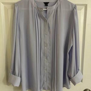 Ann Taylor mixed media lavender blouse